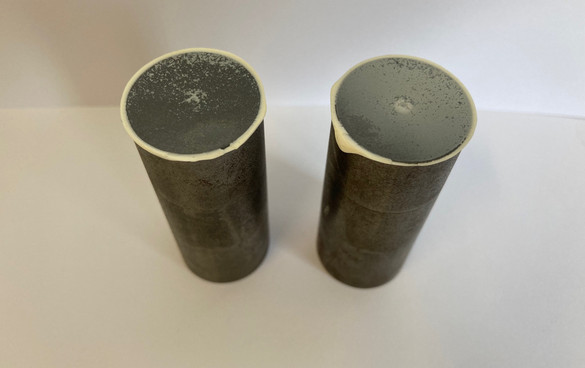 Probe mit guter Klebefläche beim Haftzugversuch mit einer thermischen Beschichtung aus Wolframcarbid-Kobalt