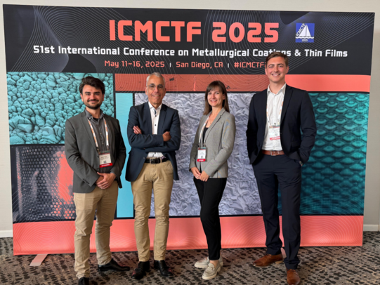Dr. Nelson Filipe Lopes Dias, Prof. Wolfgang Tillmann, Julia Urbanczyk und Dominic Graf (von links nach rechts) nahmen an der diesjährigen ICMCTF2025 teil