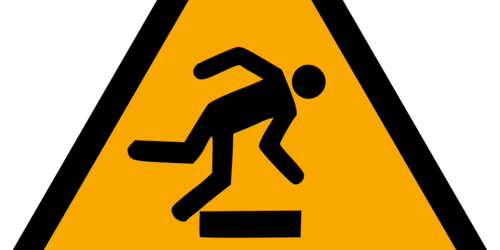 Warnung Hindernisse am Boden Symbol