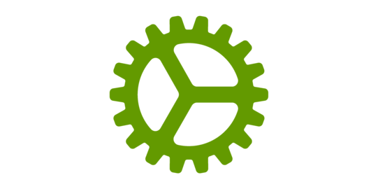 grünes Icon eines Zahnrades